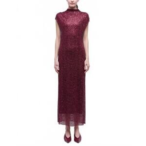 NEW SIMKHAI zaria midi dress in cranberry